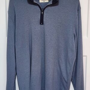 The Normal Brand Men’s Large 1/4 Zip Pullover Blue Grey Soft Knit Long Sleeve Ca